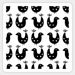 Country birds black  white Sticker